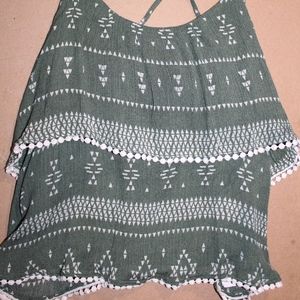 green and white layered tank